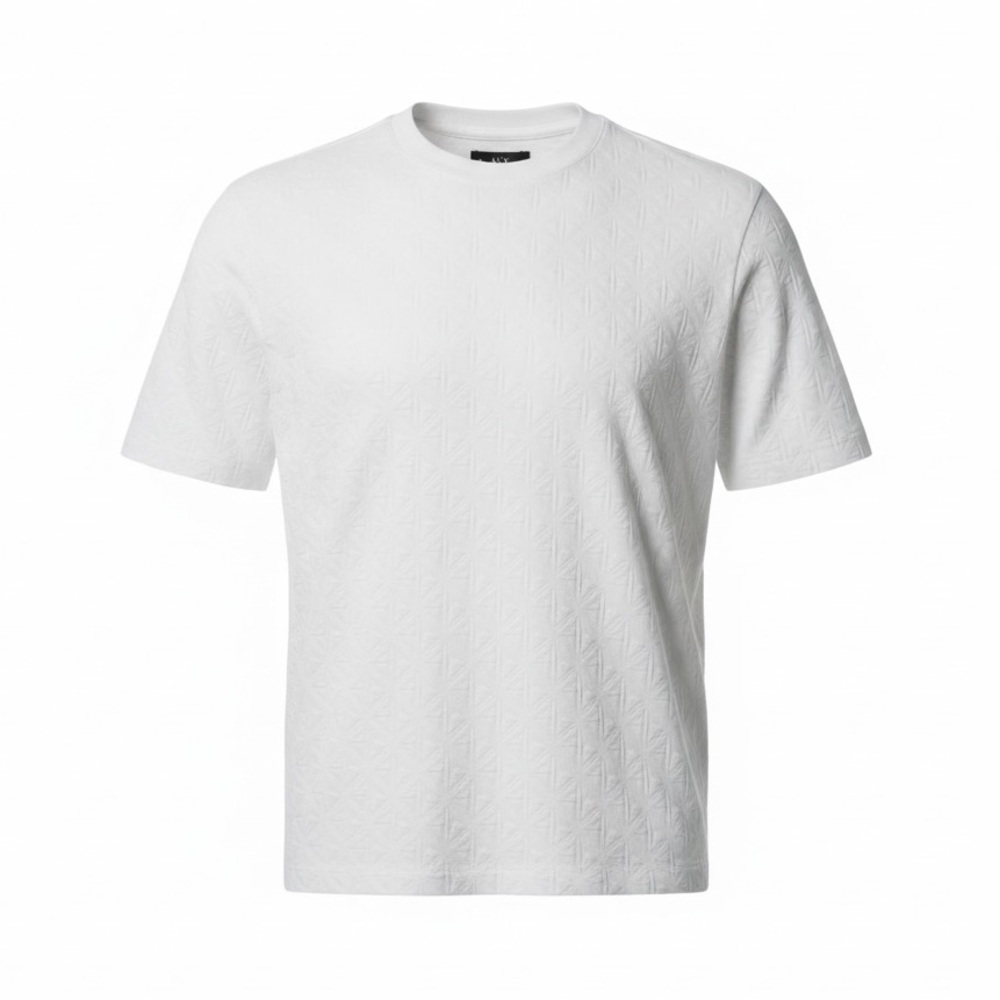 Armani Exchange White Patterned Short Sleeve T-shirt